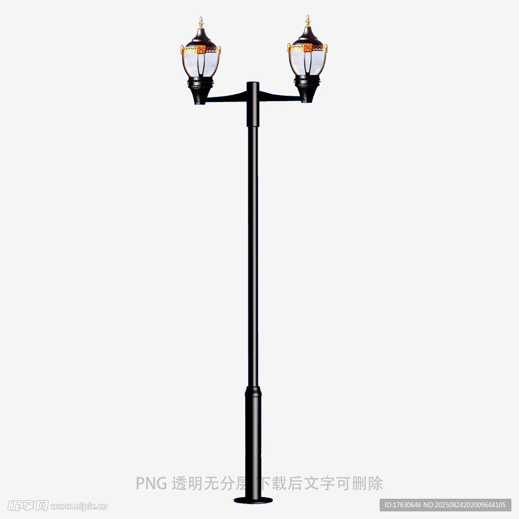 双灯头户外路灯模型