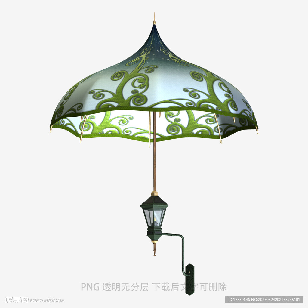 复古风手绘花纹装饰伞