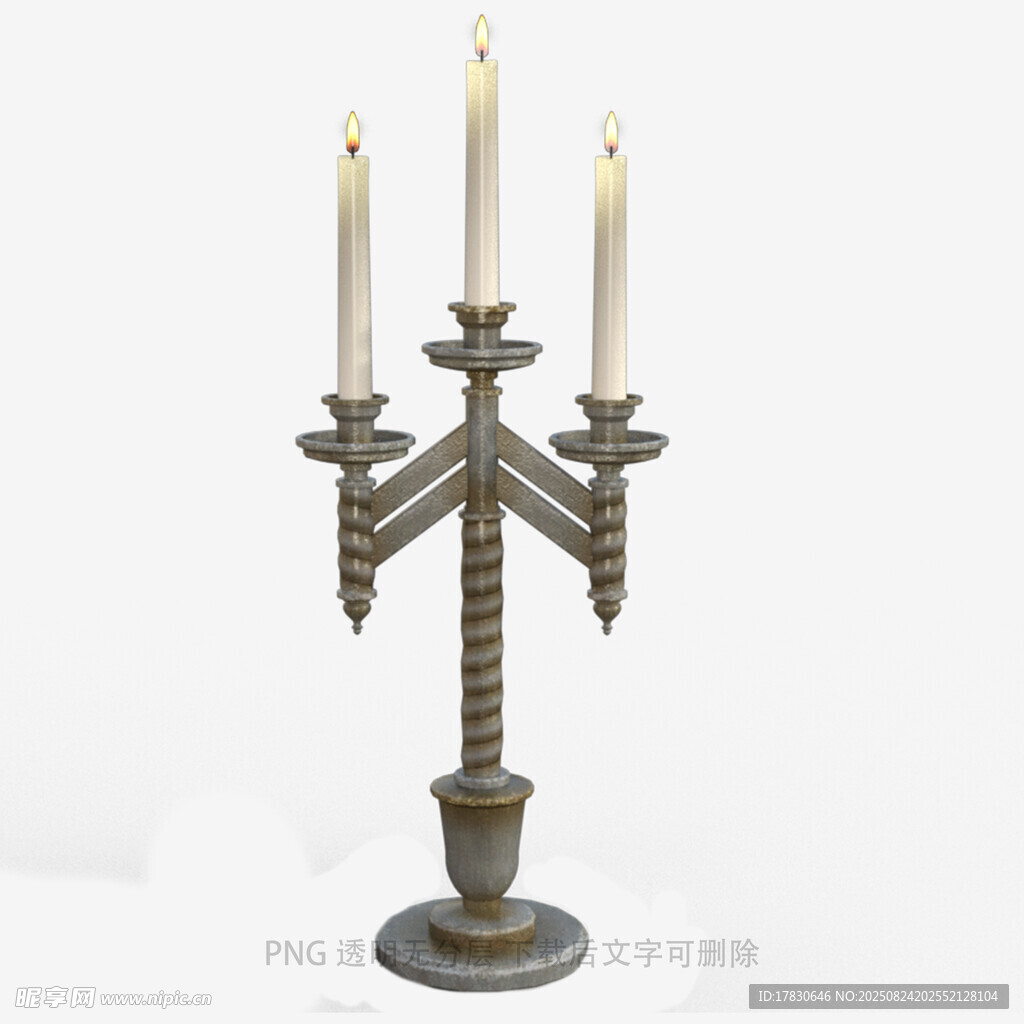 复古金属三头蜡烛台