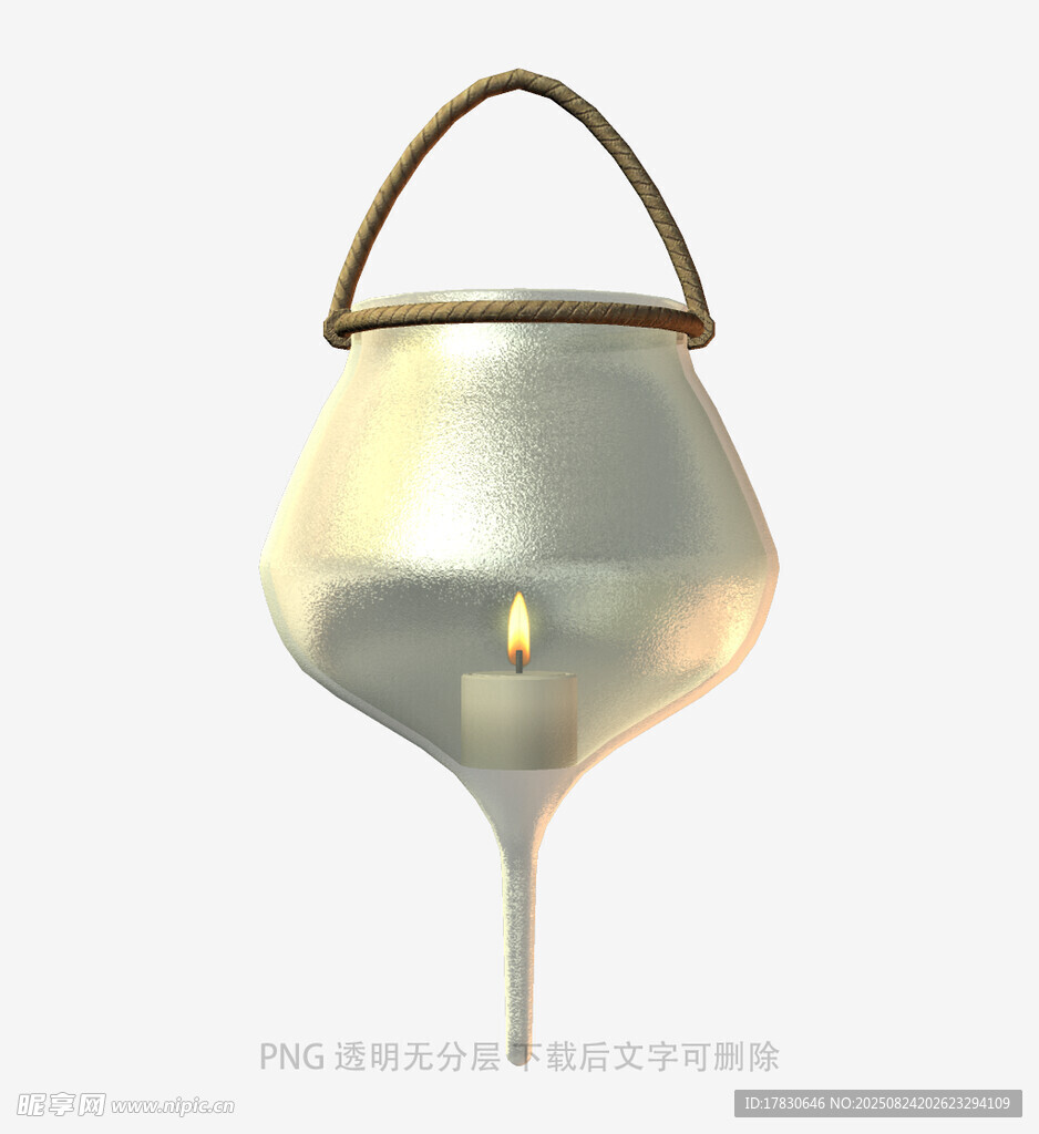 金属质感提篮形蜡烛摆件