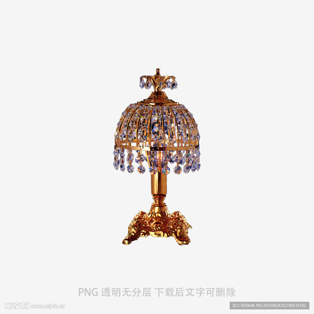 复古华丽水晶装饰台灯