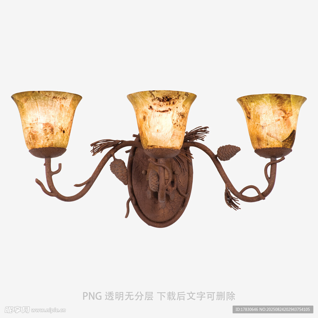 复古三头壁灯设计精美