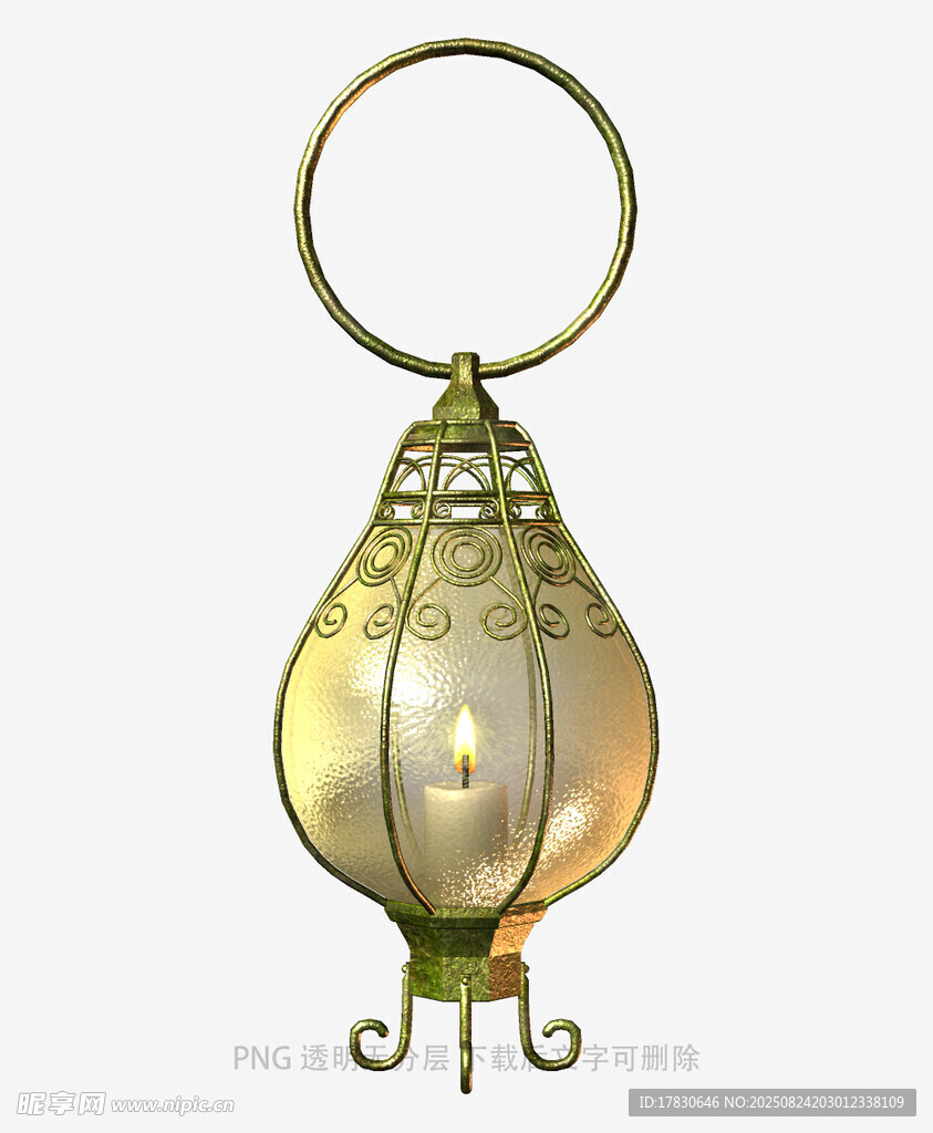 复古金色镂空金属风灯笼