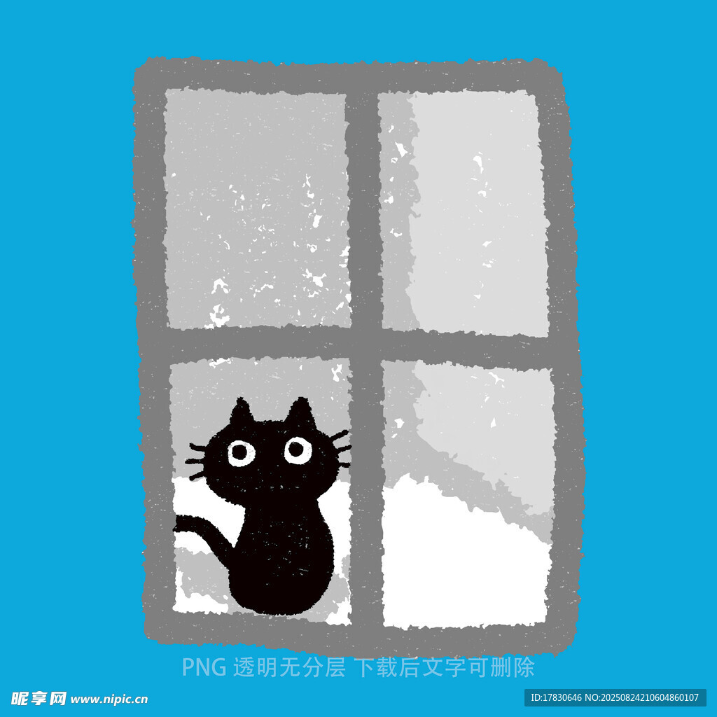 窗边黑猫