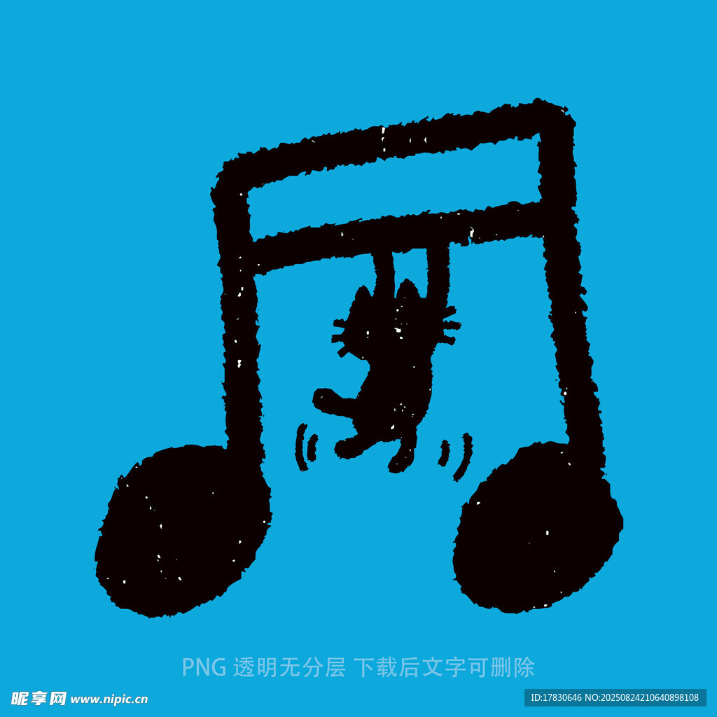 跳跃在音符上的可爱猫咪