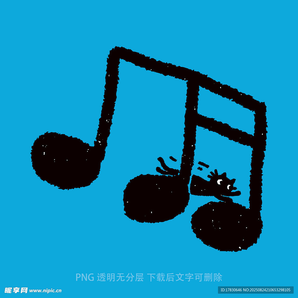 蓝色背景上的卡通音乐符号