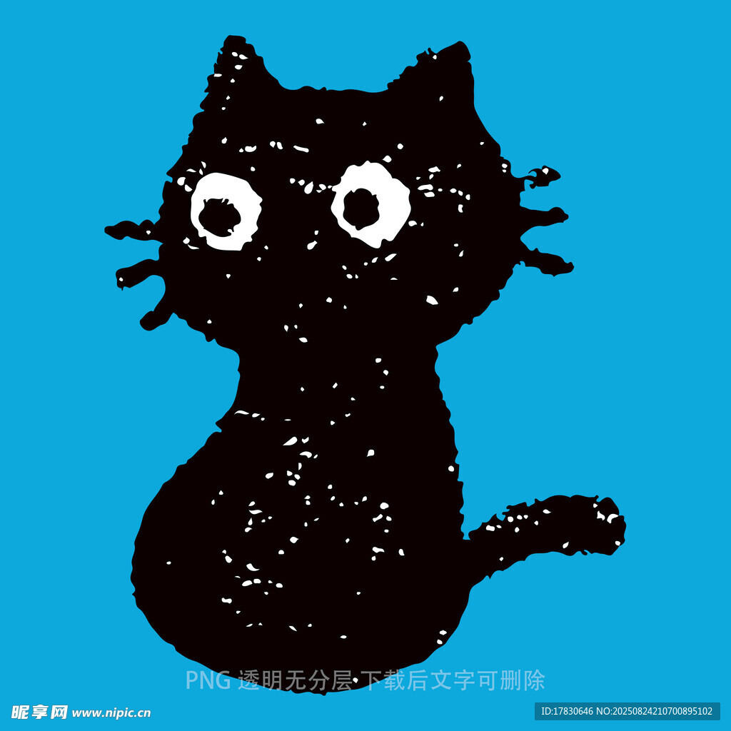 可爱黑猫卡通形象