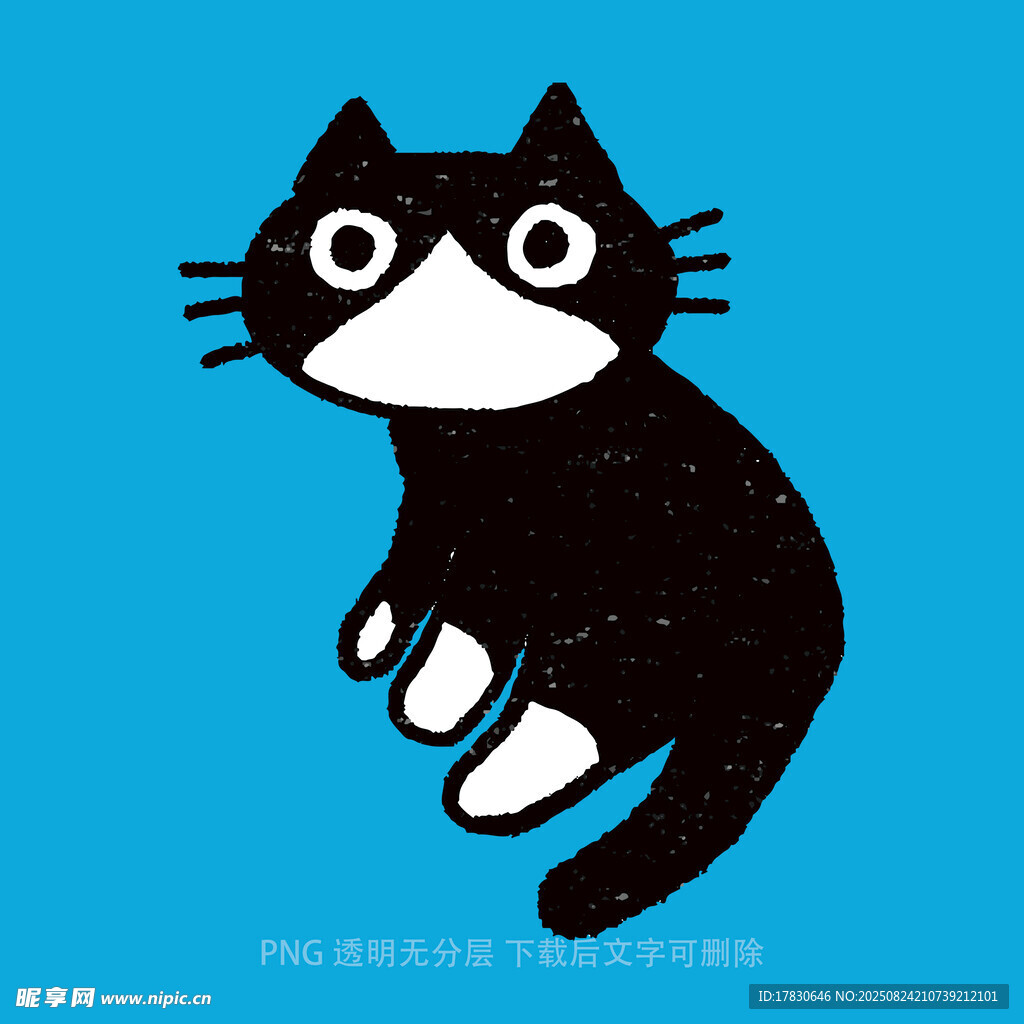 黑白猫咪插画