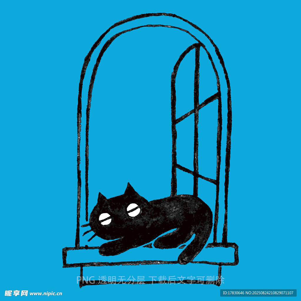 窗边黑猫惬意休憩