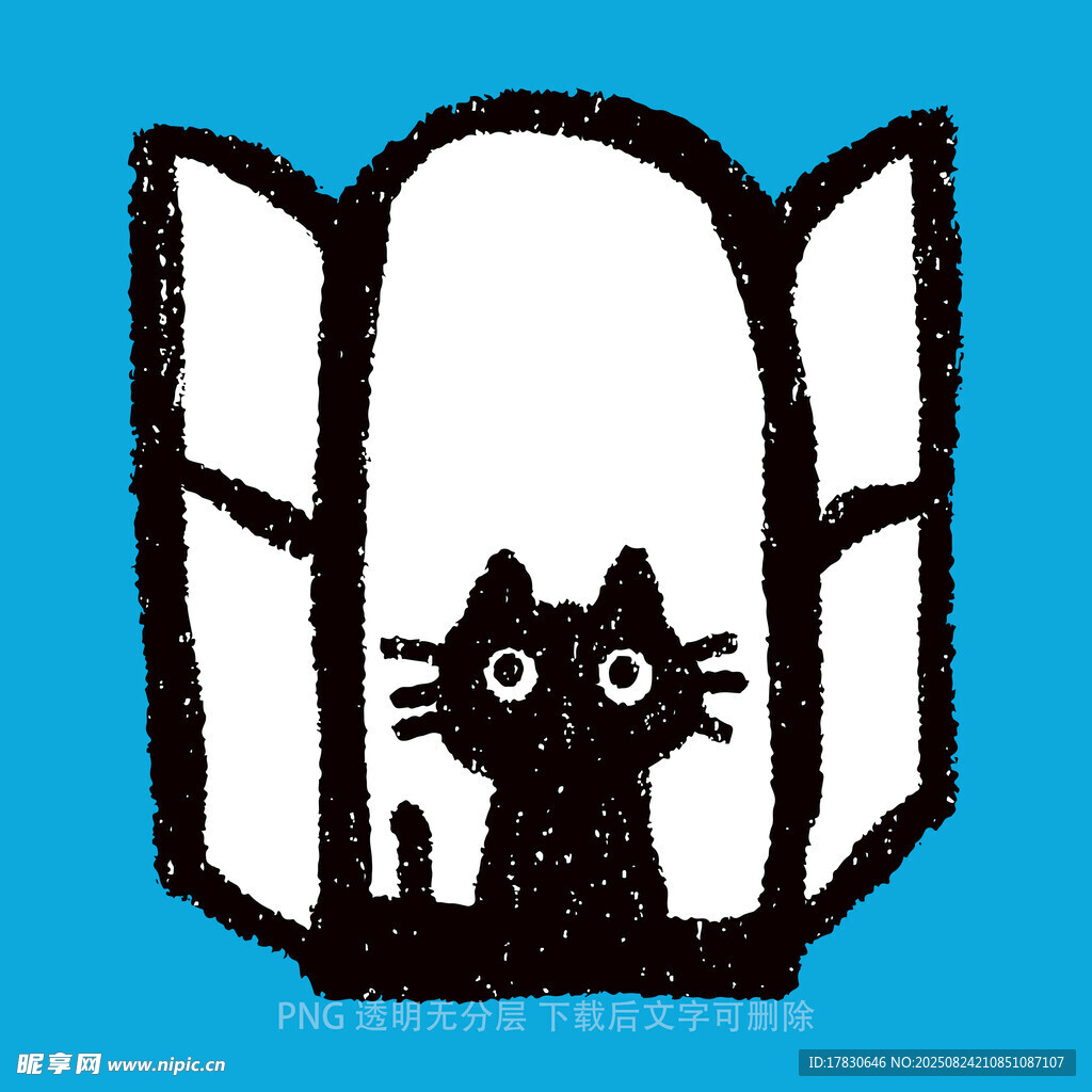 窗边小猫剪影