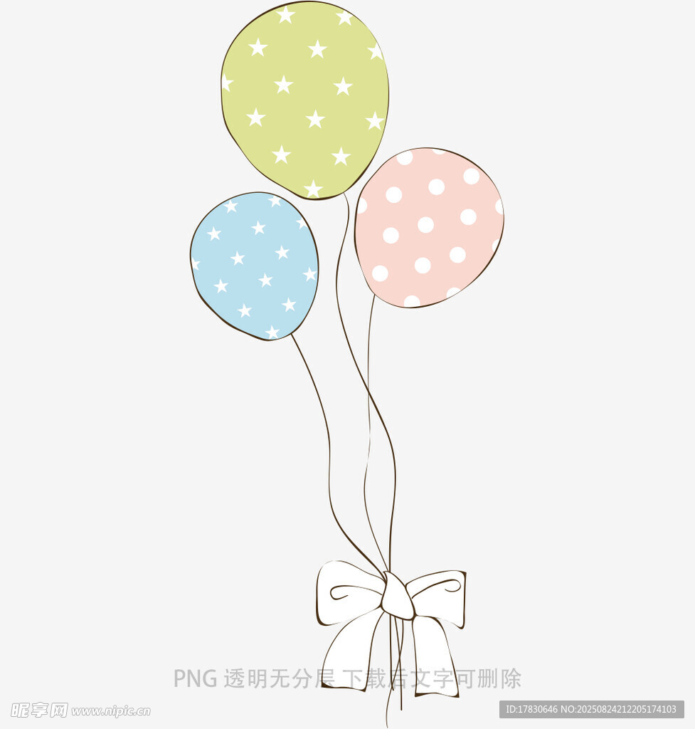 彩色波点气球装饰图案