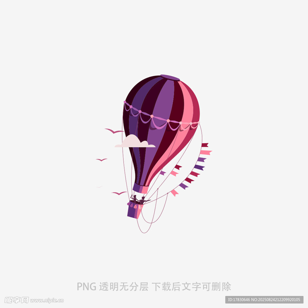 彩色热气球插画
