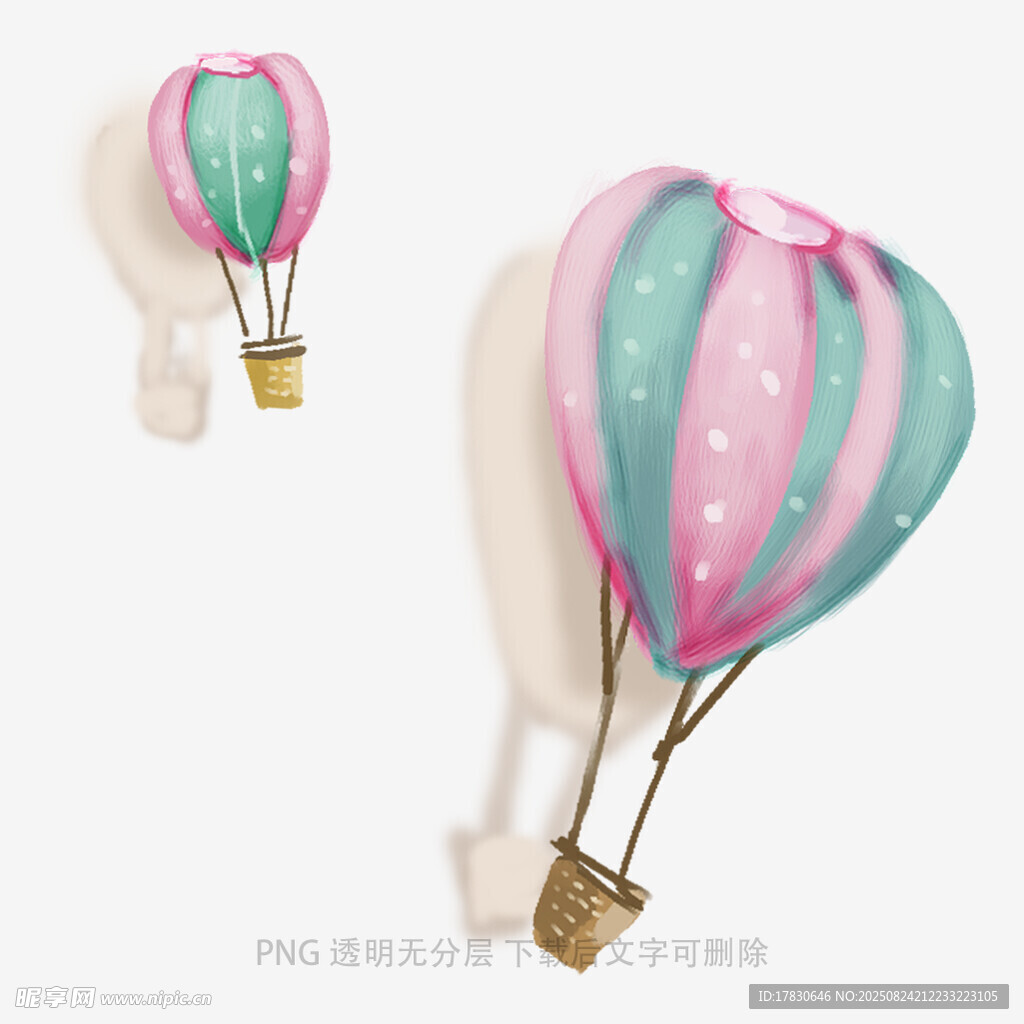 梦幻粉蓝热气球装饰