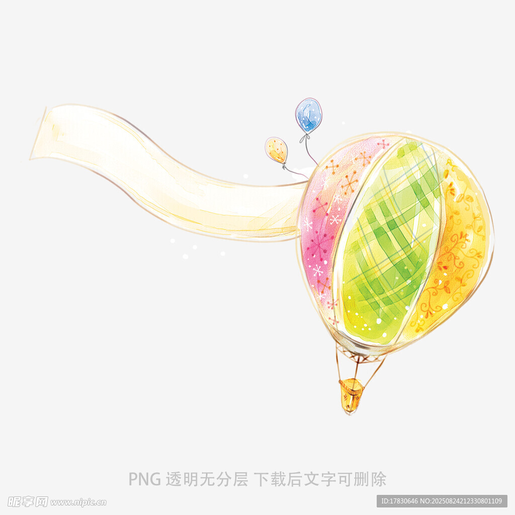 彩色梦幻热气球插画