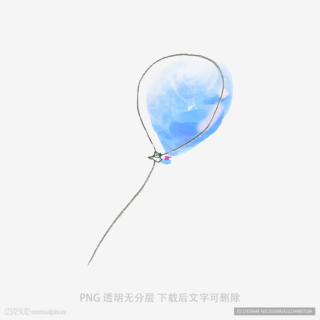 蓝色气球插画