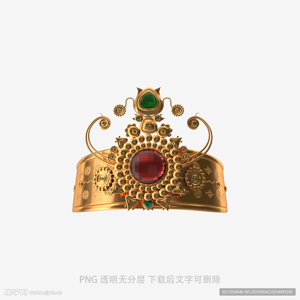 华丽复古金冠饰品