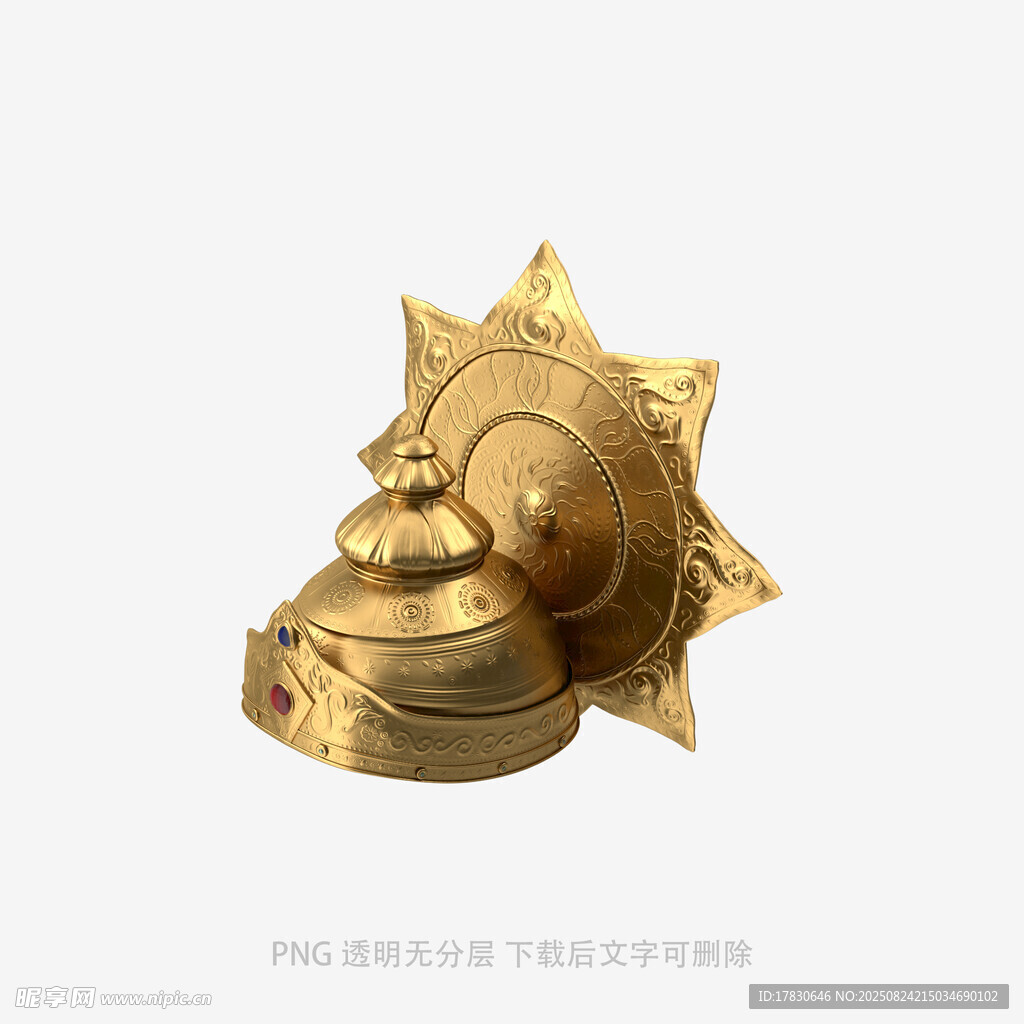 金色太阳造型金属装饰物