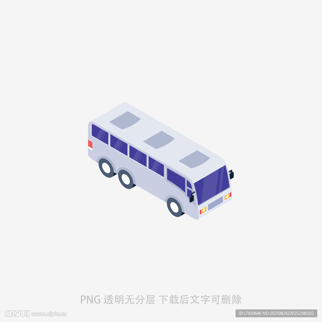 等距风格双层巴士图标