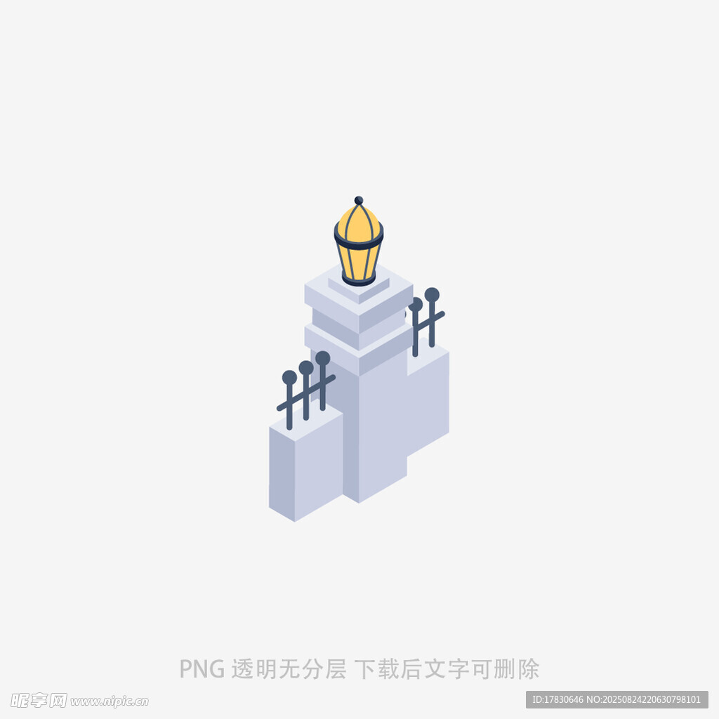 简约风格灯塔3D模型