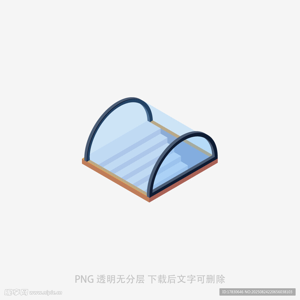 蓝色简约拱形帐篷模型