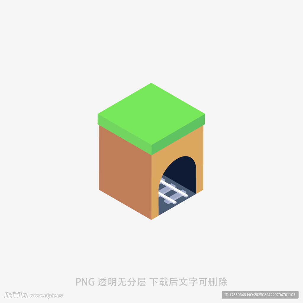 绿色屋顶的立体小建筑