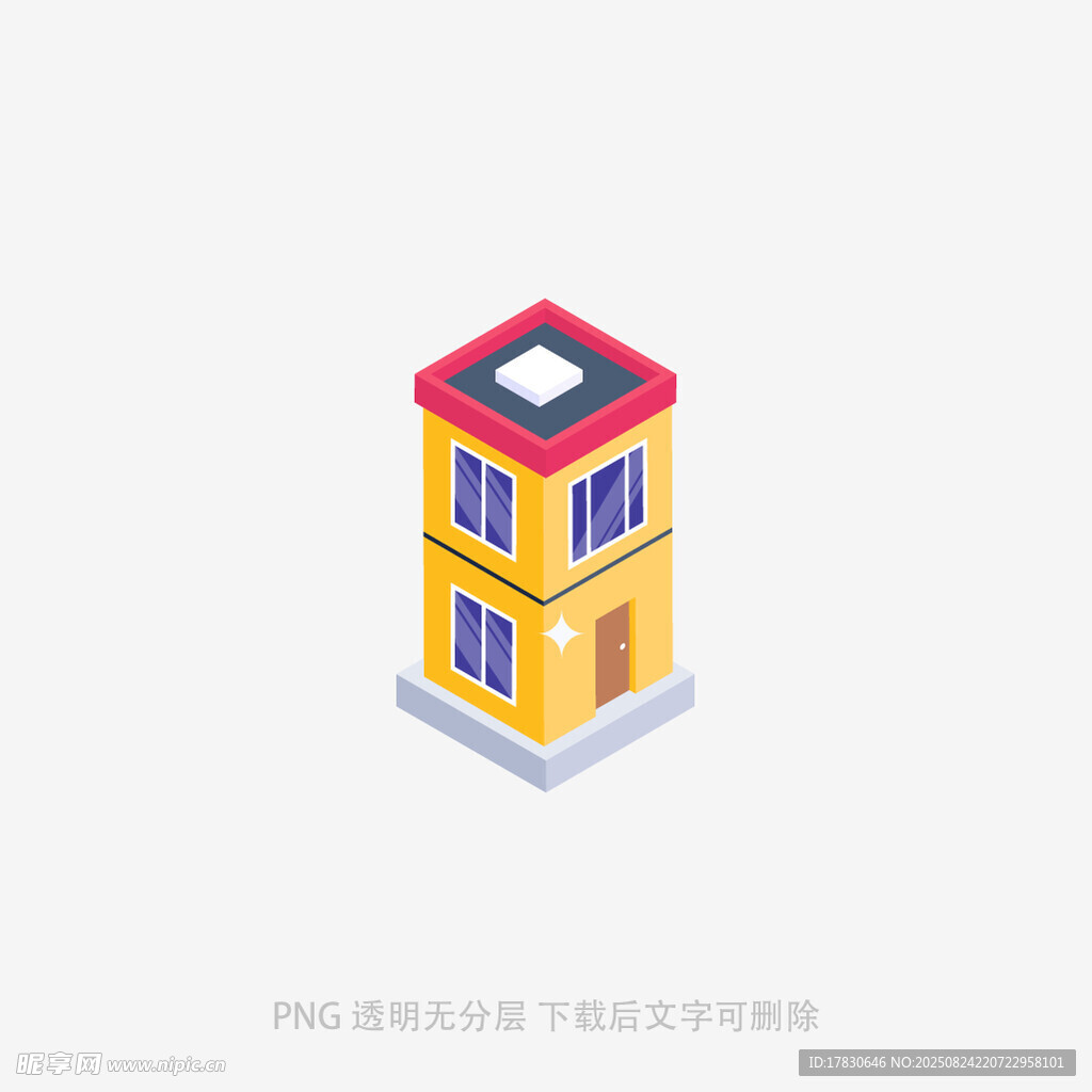 三层黄色立体房屋模型
