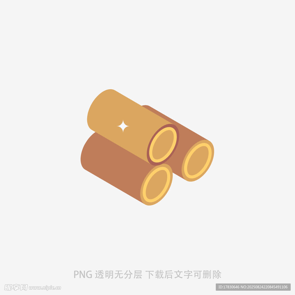 三根原木堆叠图标