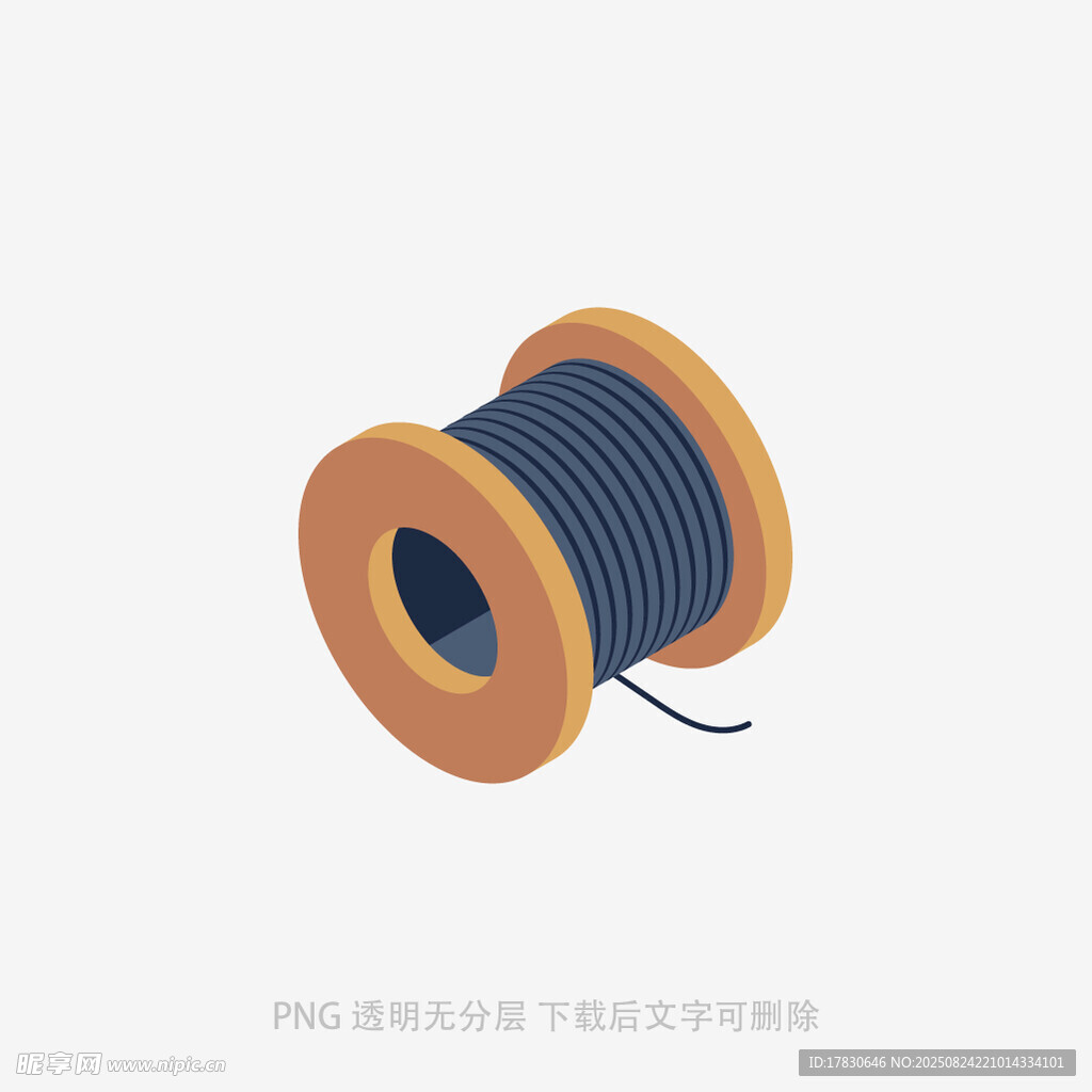 蓝色线轴插画