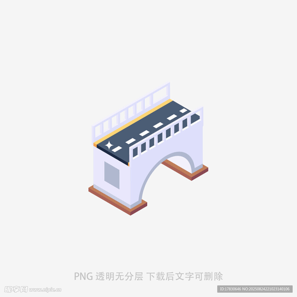 简约立体桥梁建筑模型