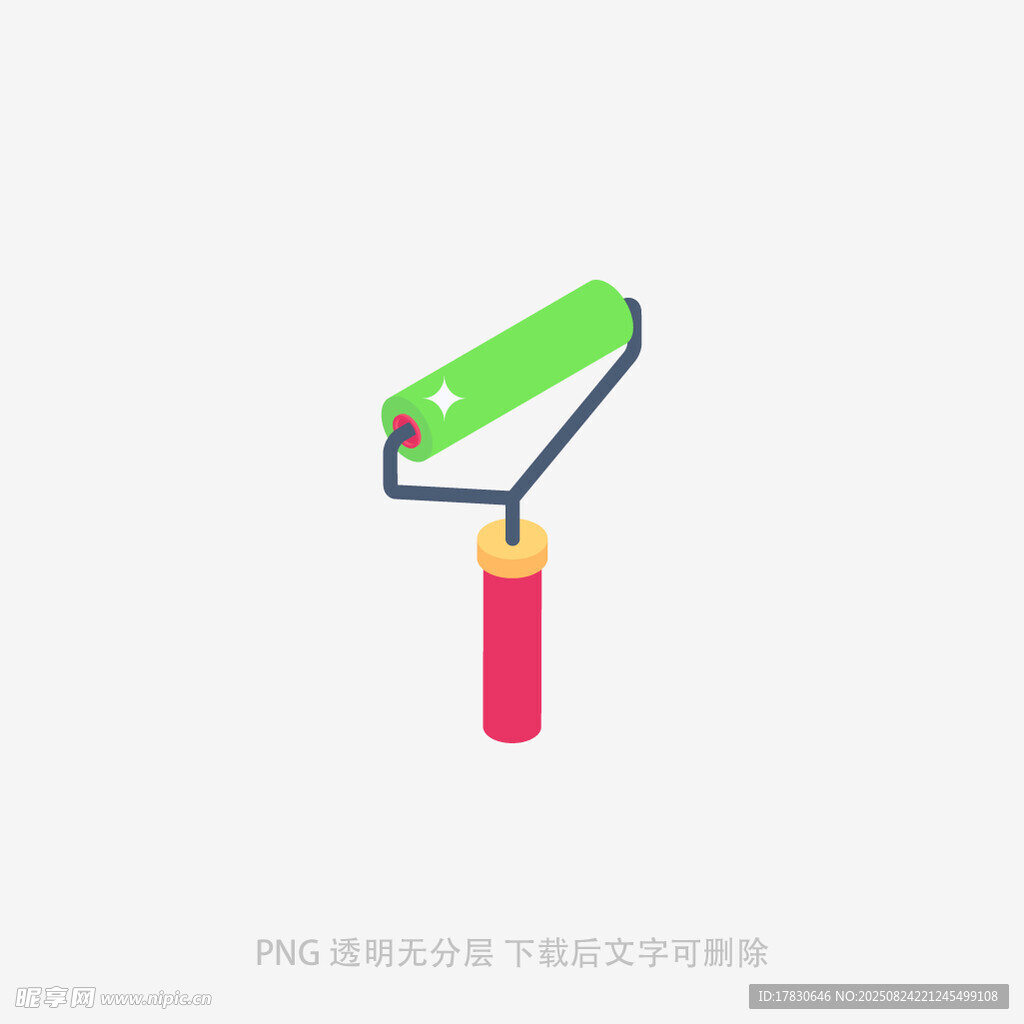 绿色油漆滚筒插画