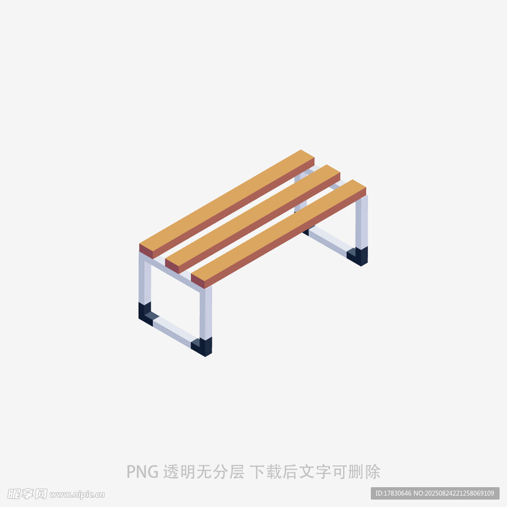 简约木质长椅设计模型