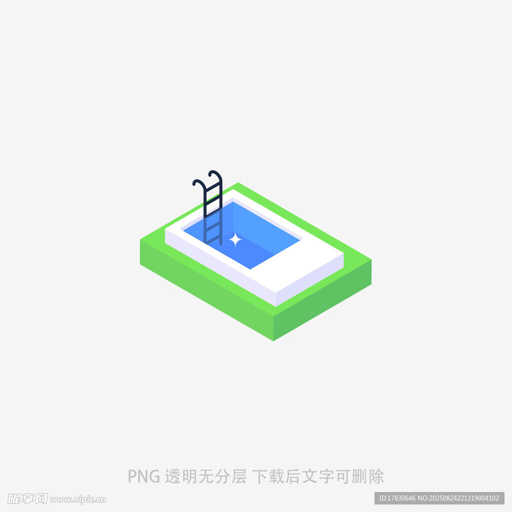 等距风格小型泳池图标