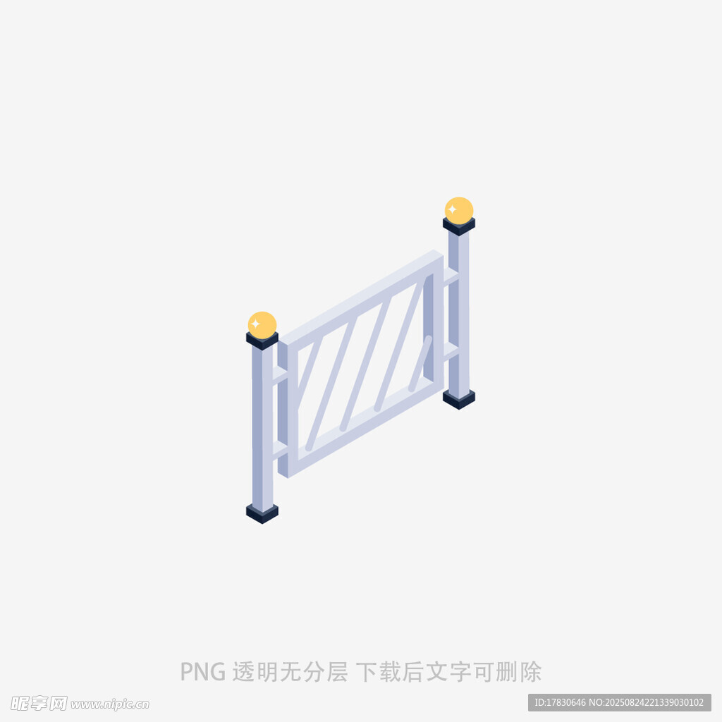 白色栏杆模型
