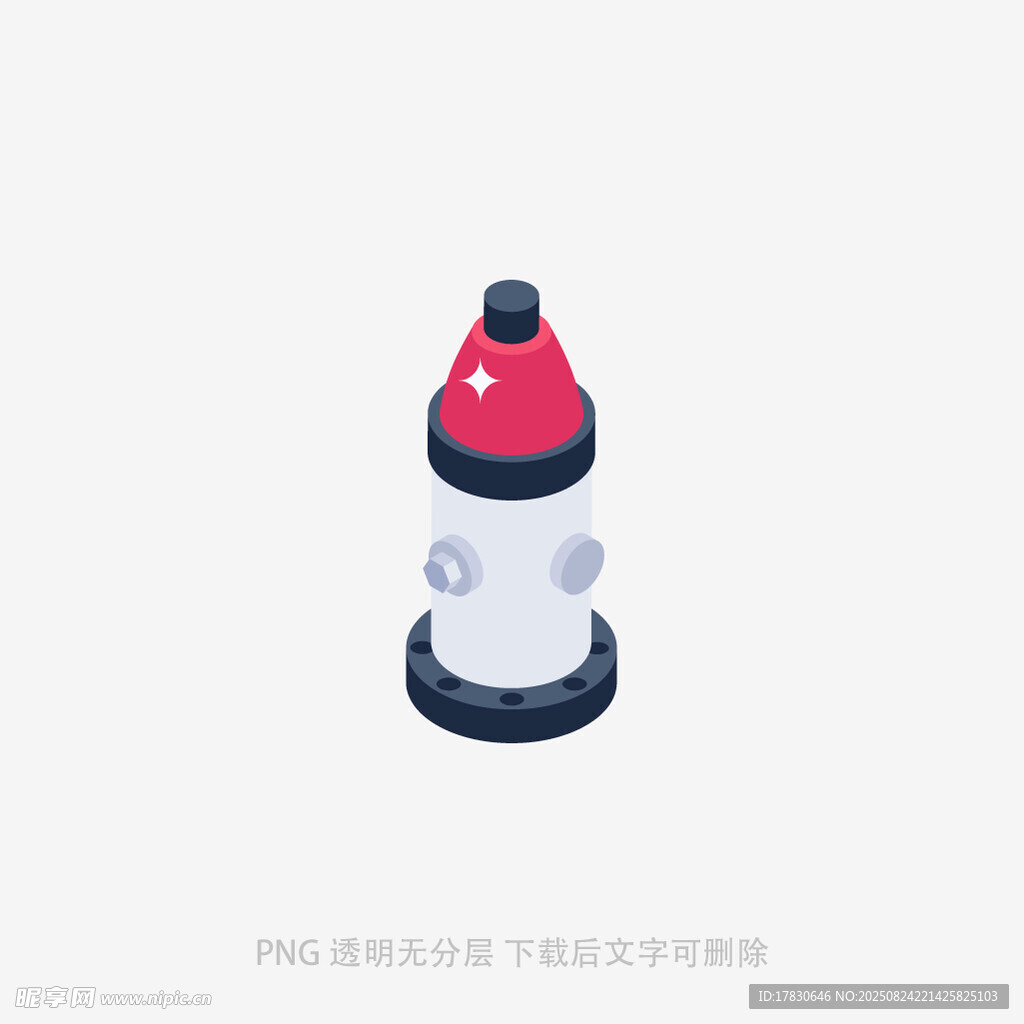 红色瓶盖的立体水瓶模型
