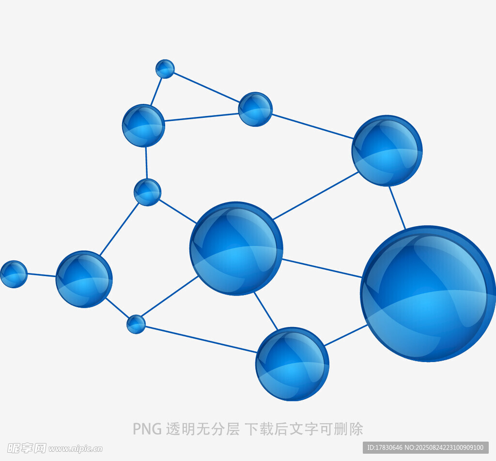 蓝色分子结构网络图