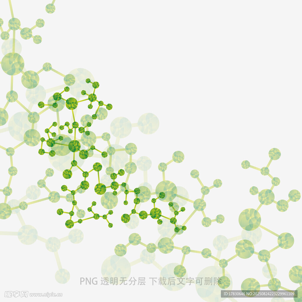 绿色分子结构背景图
