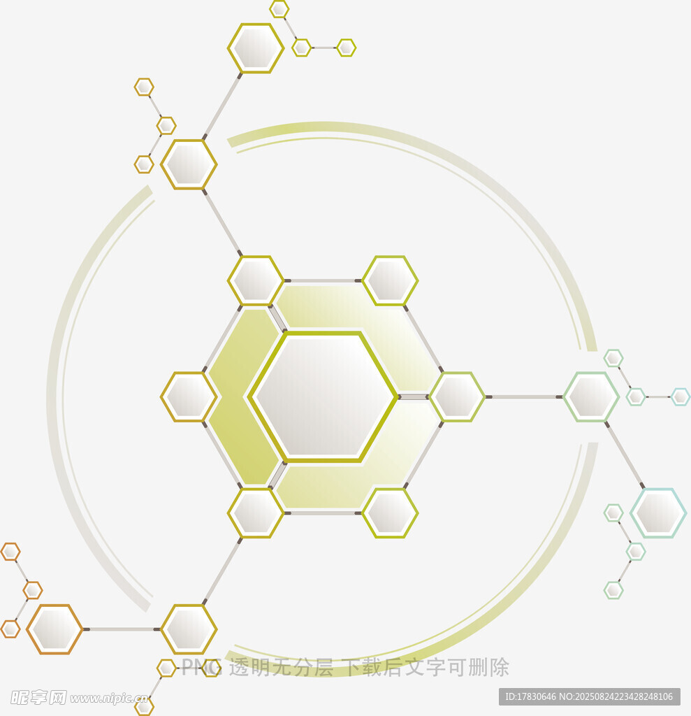 六边形分子结构示意图