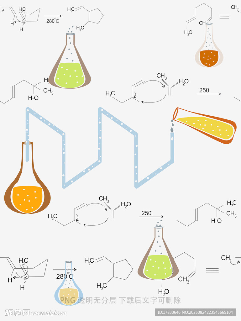 多彩化学实验仪器插画