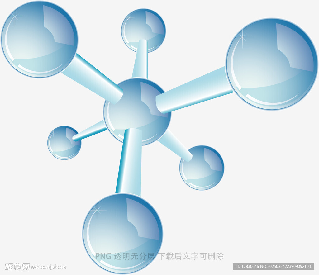 蓝色分子结构示意图