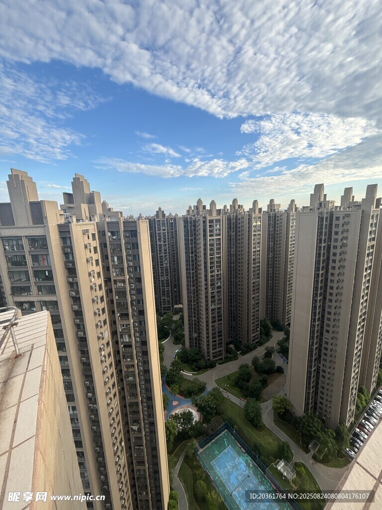 高层住宅区俯瞰景观