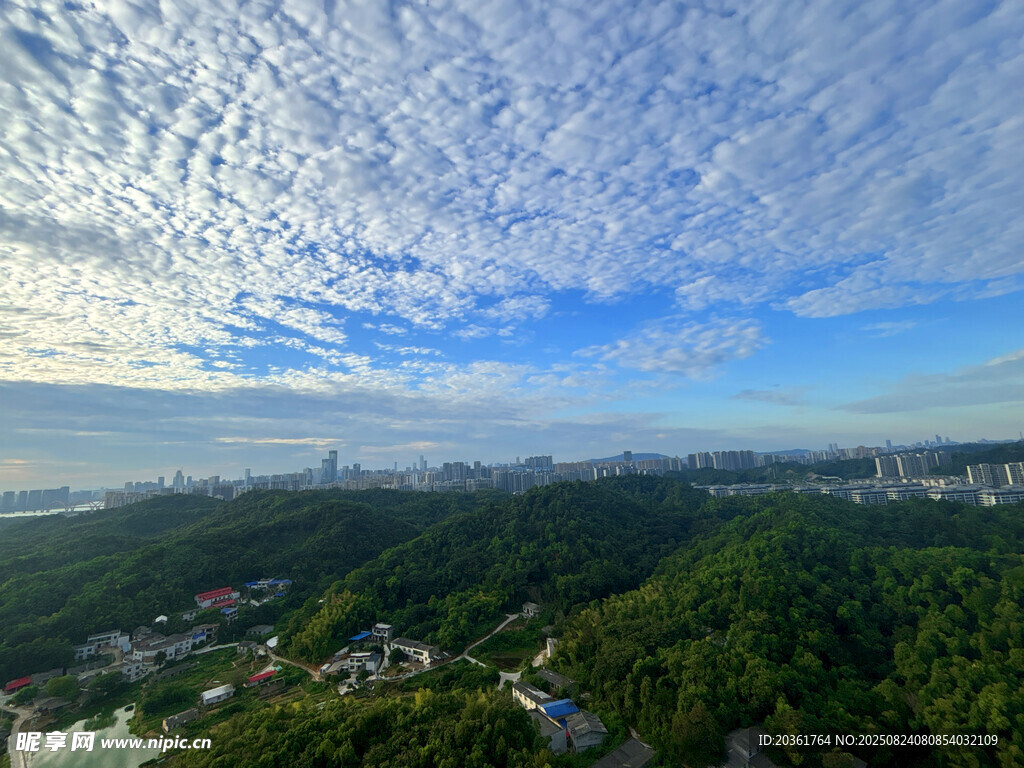 俯瞰葱郁山林与天际美景