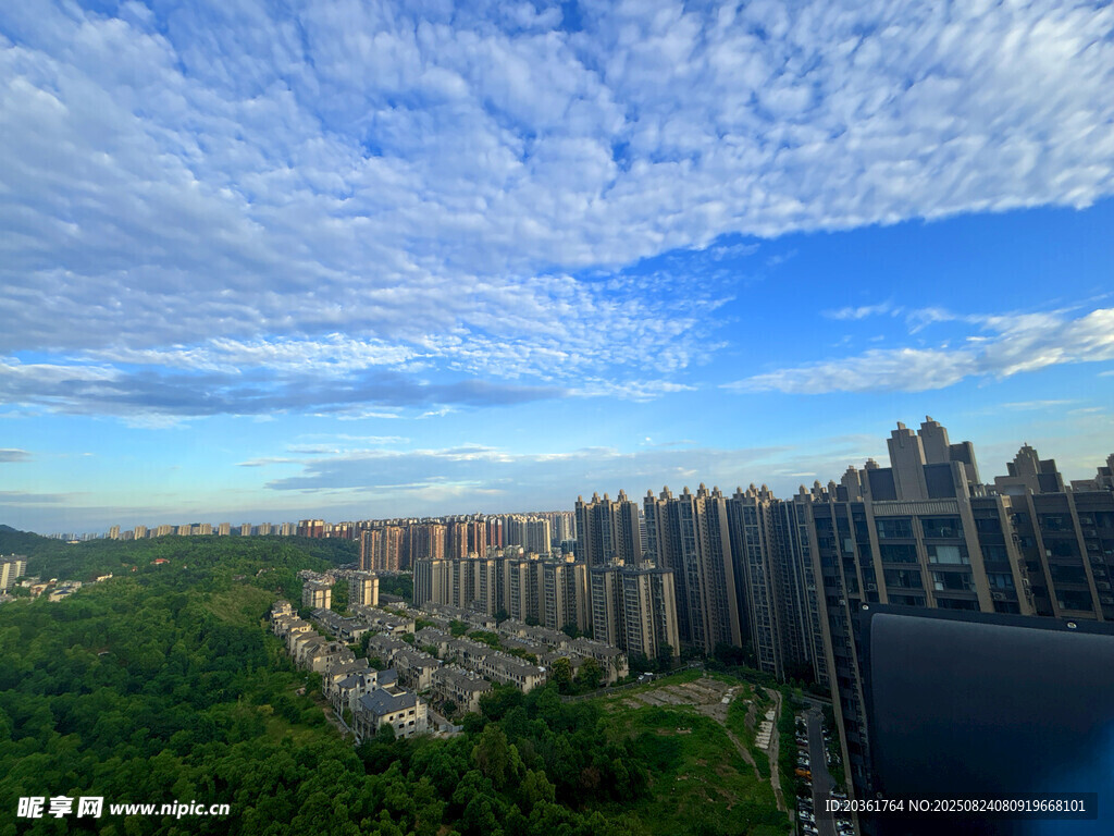 城市与绿地的美丽天际线