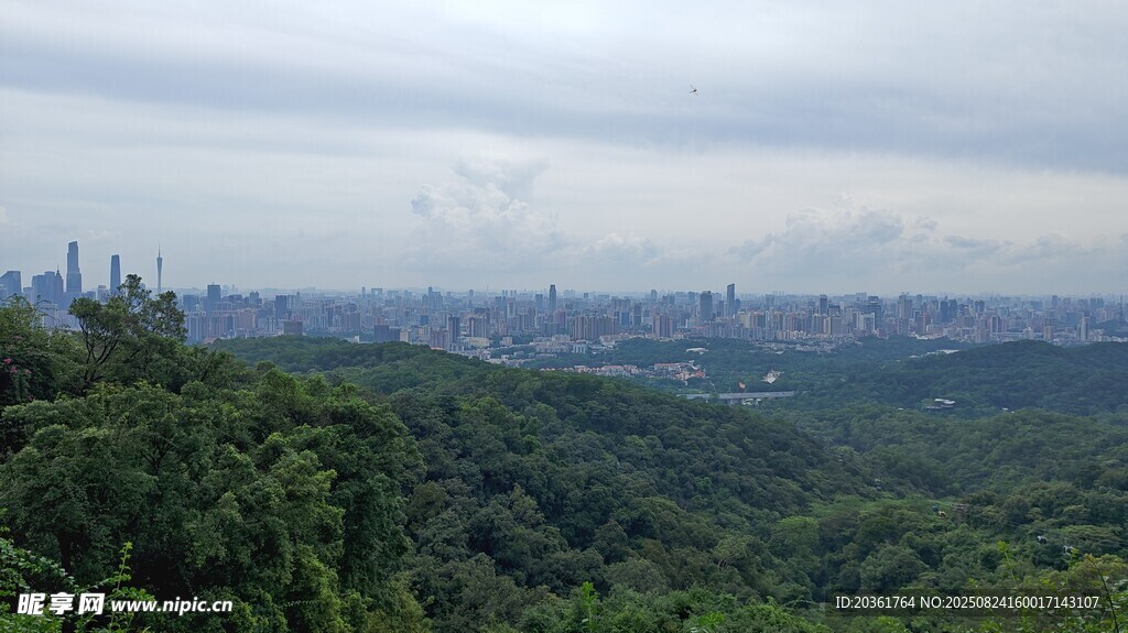 山林远眺城市天际线