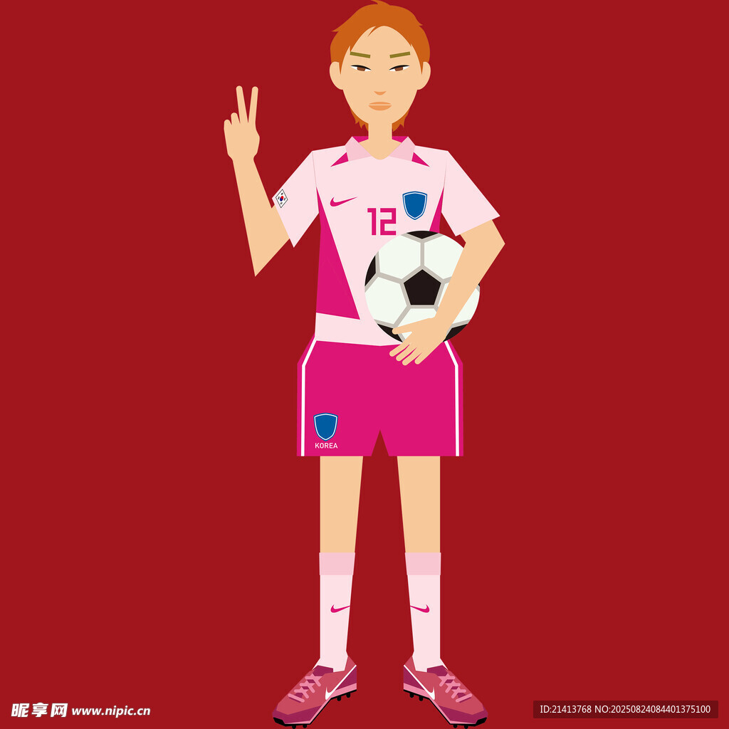 女足球员展示胜利手势