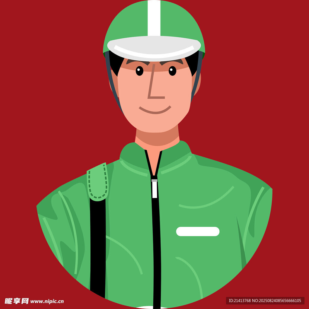 绿色骑手形象插画