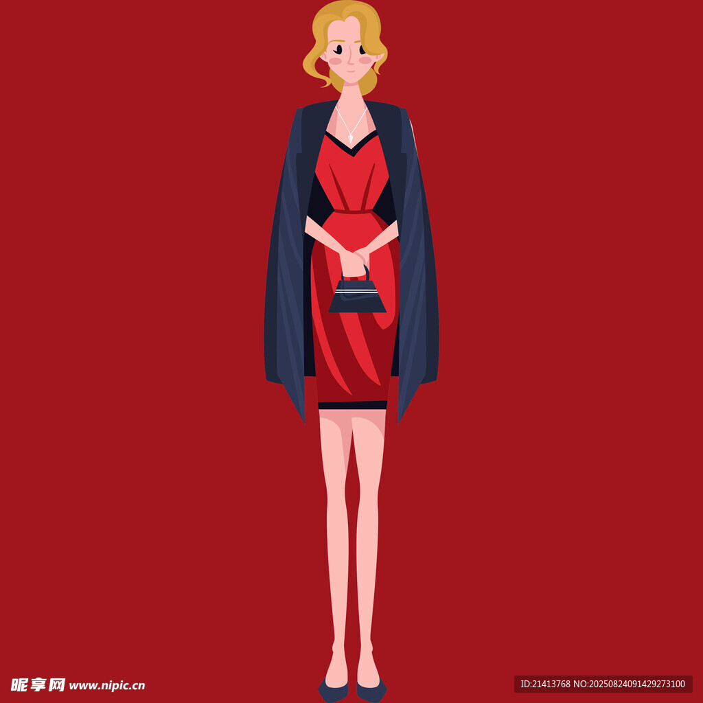 时尚红衣女士形象展示