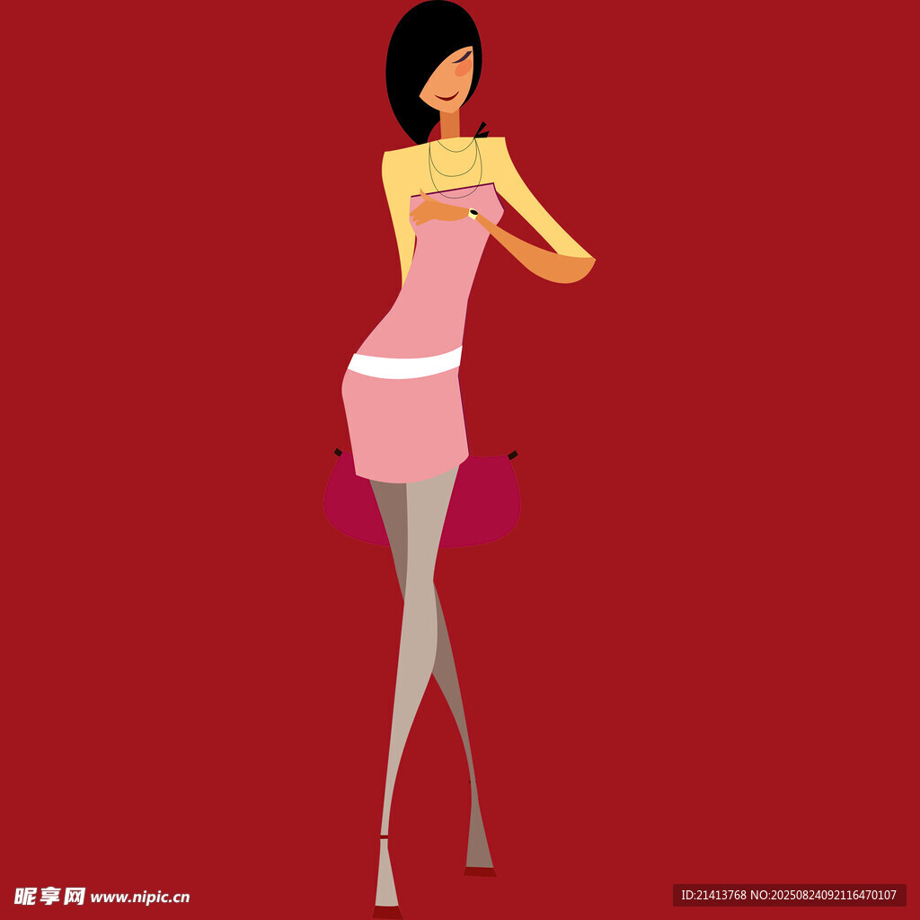 时尚短裙女性优雅姿态