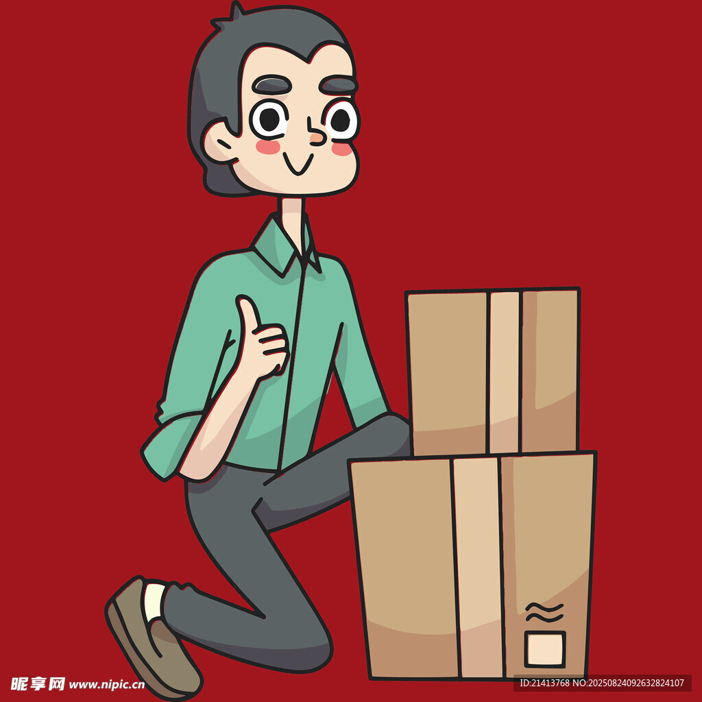 快递员搬货的瞬间