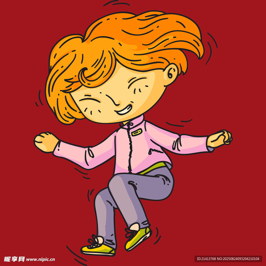 跳跃的红发女孩