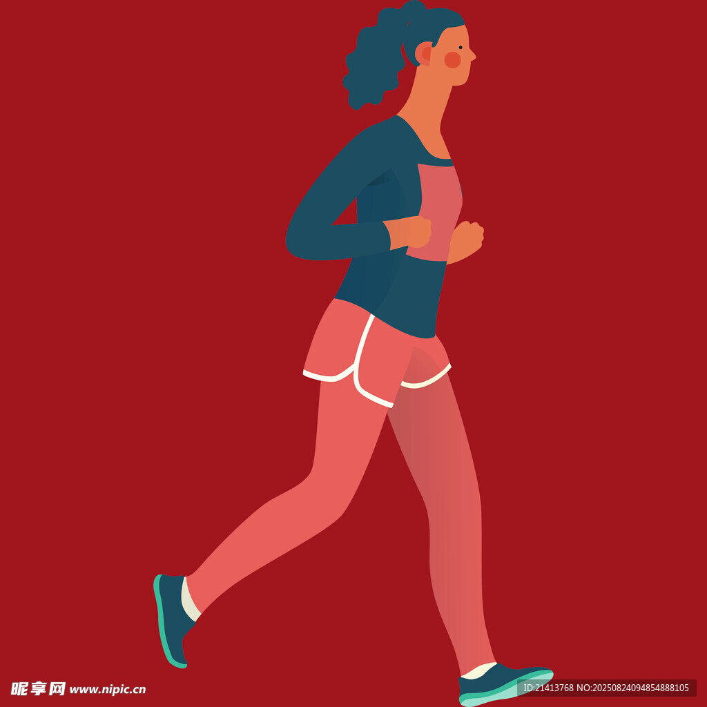 活力女性户外轻快跑步